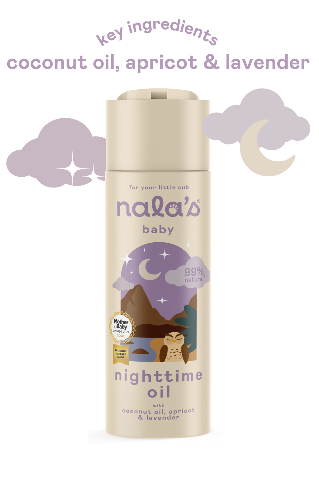 Nala's Baby Nighttime Oil Apricot, Lavender, Coconut