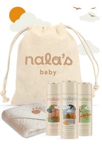 Nala's Baby Wash Set - Including Hooded Towel & Drawstring Bag