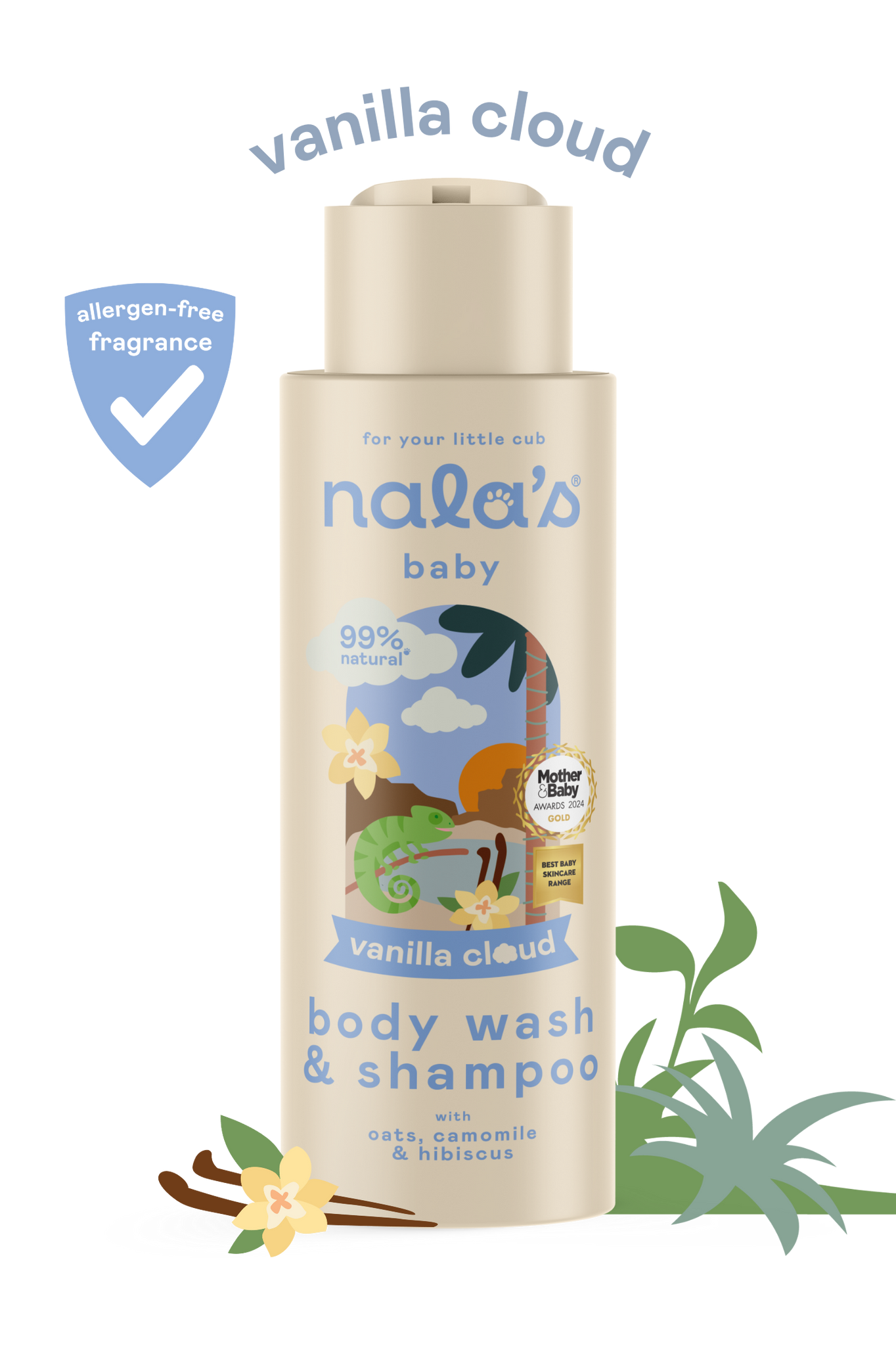 Nala's Baby Vanilla Cloud Body Wash & Shampoo 400ml