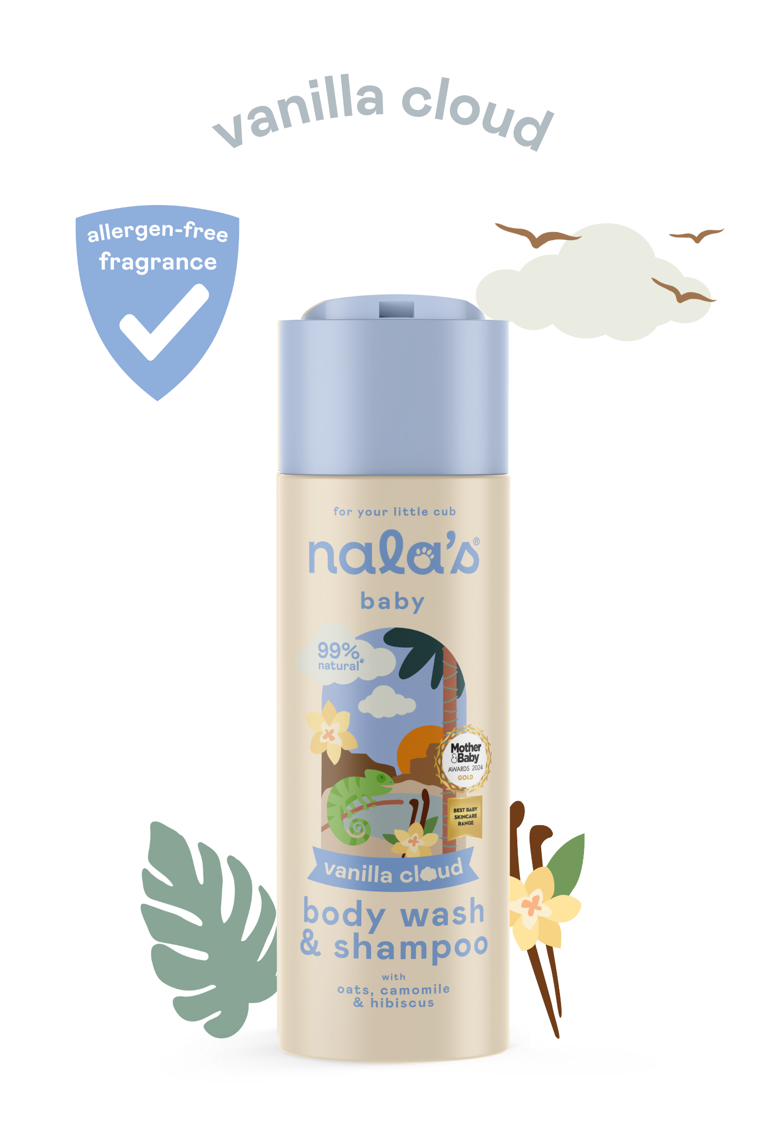 Nala's Baby Vanilla Cloud Body Wash Shampoo - Main Image