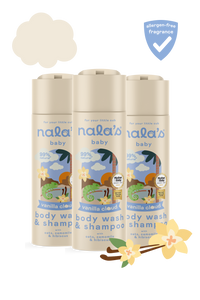 Nala's Baby Vanilla Cloud Body Wash & Shampoo 200ml - pack of 3