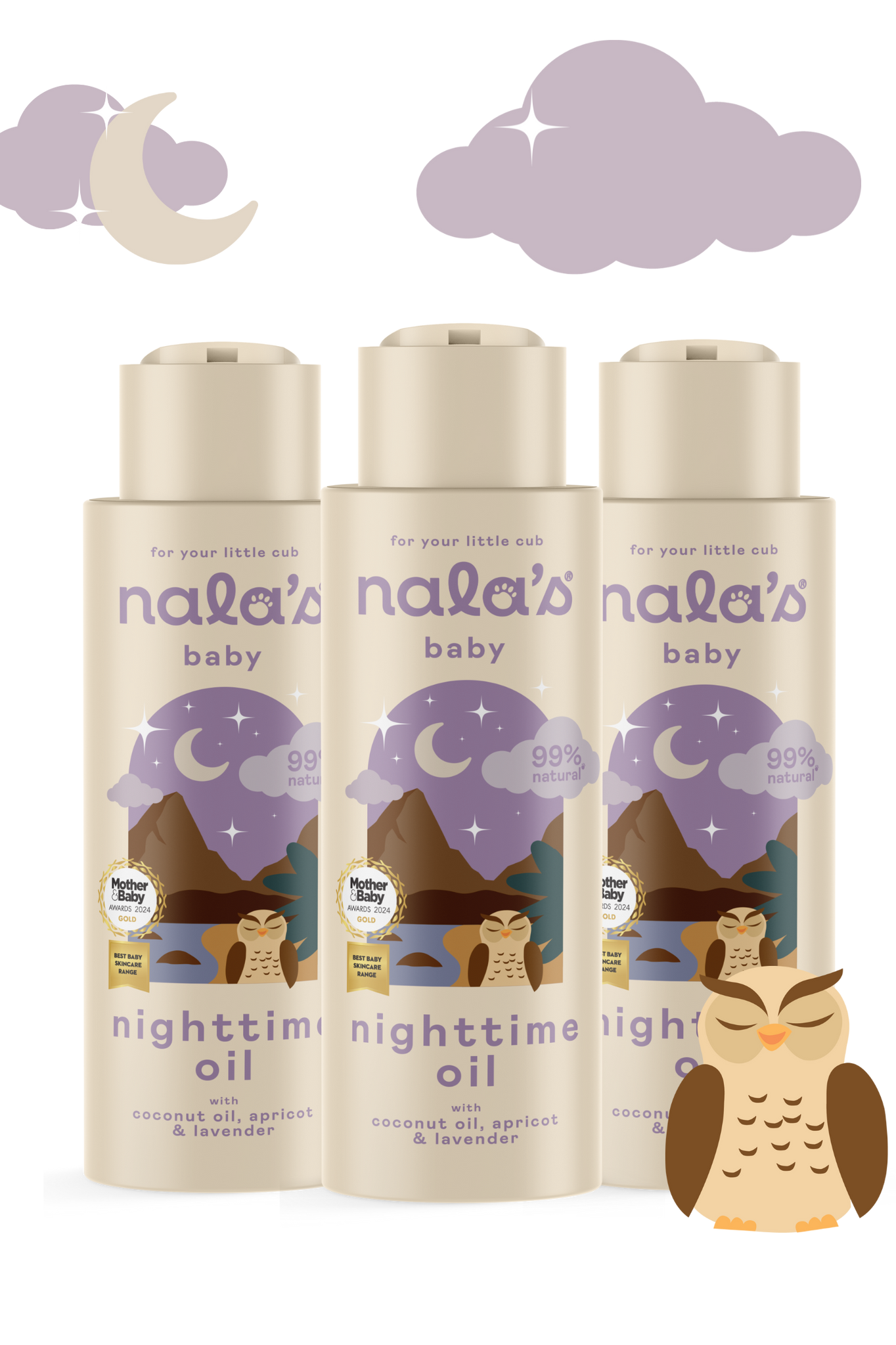 Nala's Baby Nighttime Oil 400ml - pack of 3
