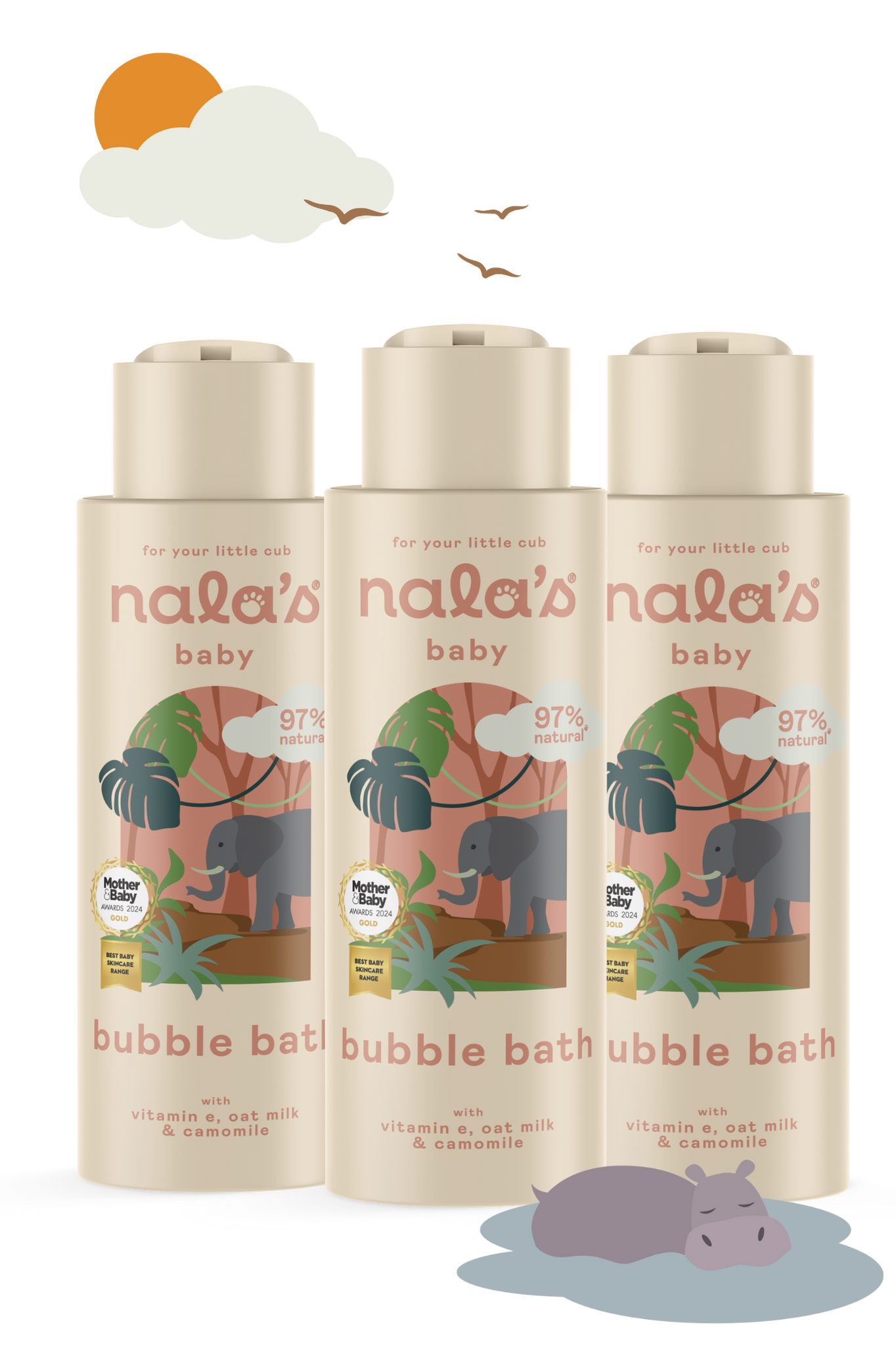 Nala's Baby Bubble Bath 400ml - pack of 3