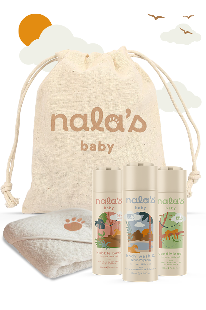 Nala’s Baby Wash Set - Including Hooded Towel & Drawstring Bag
